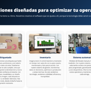 Software Especial para cada Sistema de Pesaje